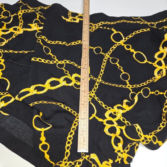 Decree Womens XL Shorts Flowy Gold Chain All Over Print Pockets Beach Festival - Picture 9 of 14